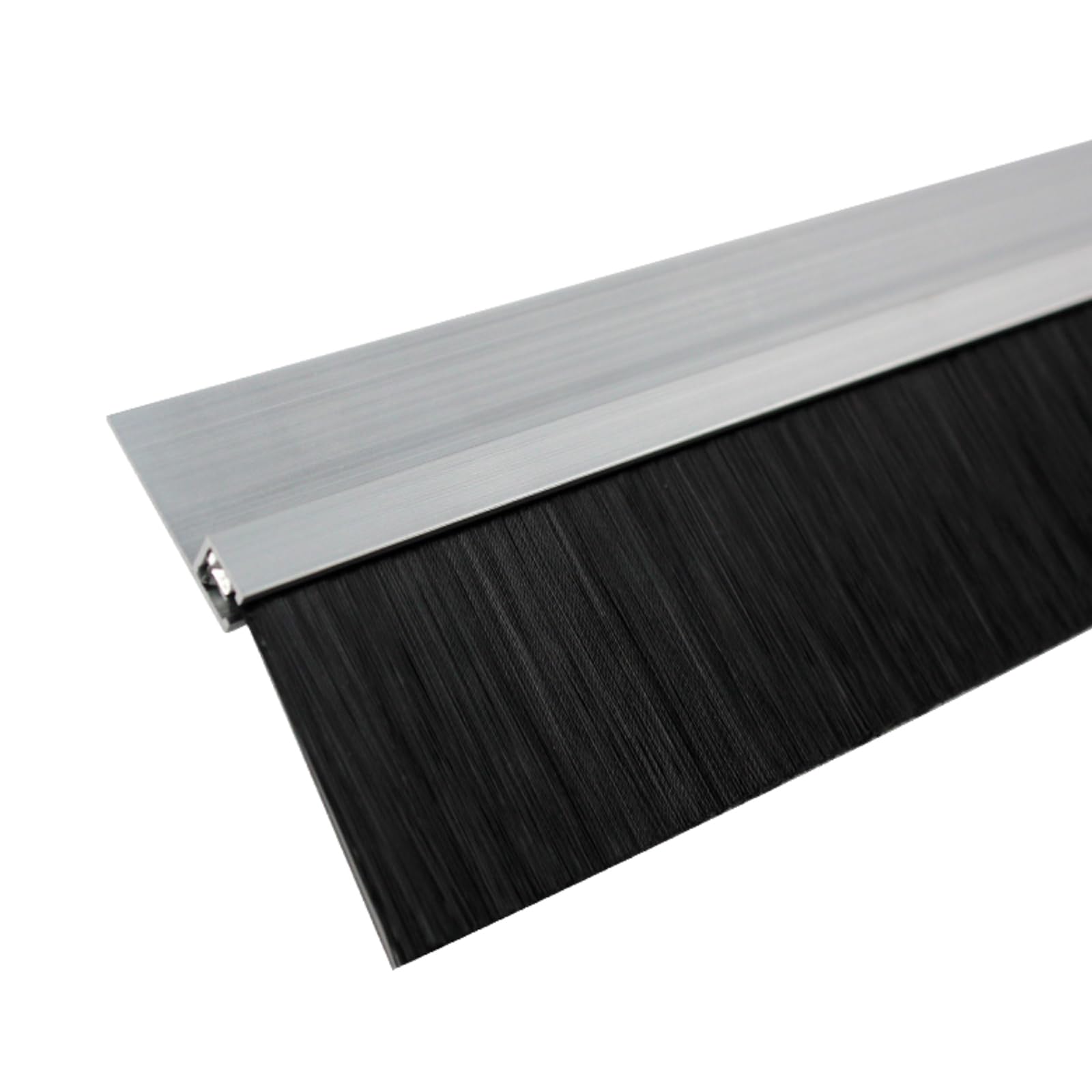 Aluminum Alloy Base Nylon Brush， Aluminum Alloy & PP Door Strip Brush H/F/T Type Silver 1m Length 10-300mm Height(Silver-h Type,80mm)