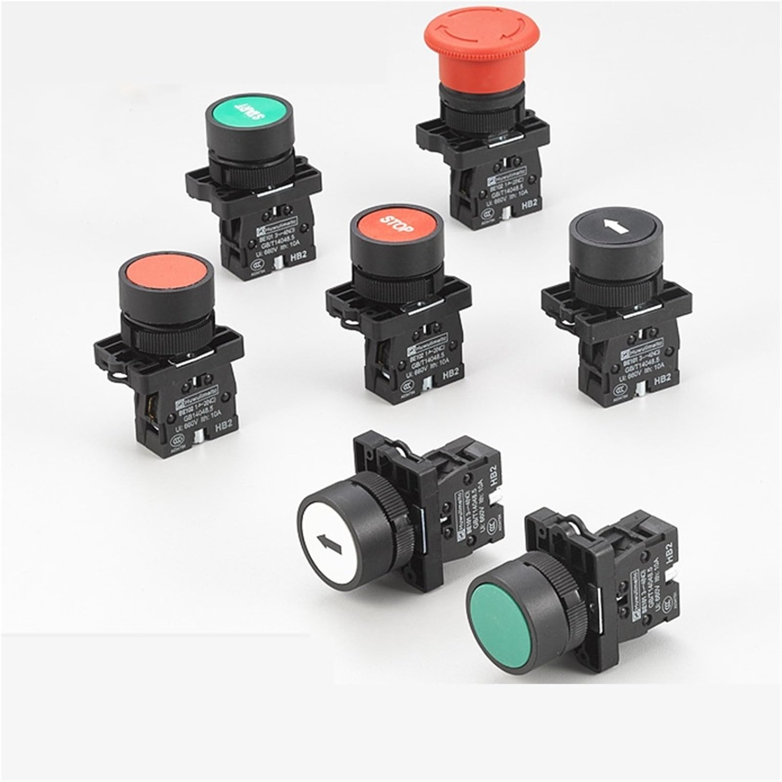 Pulsador XB2-EA de 22 mm con retorno automatico y contacto NO para arranque de motor 8