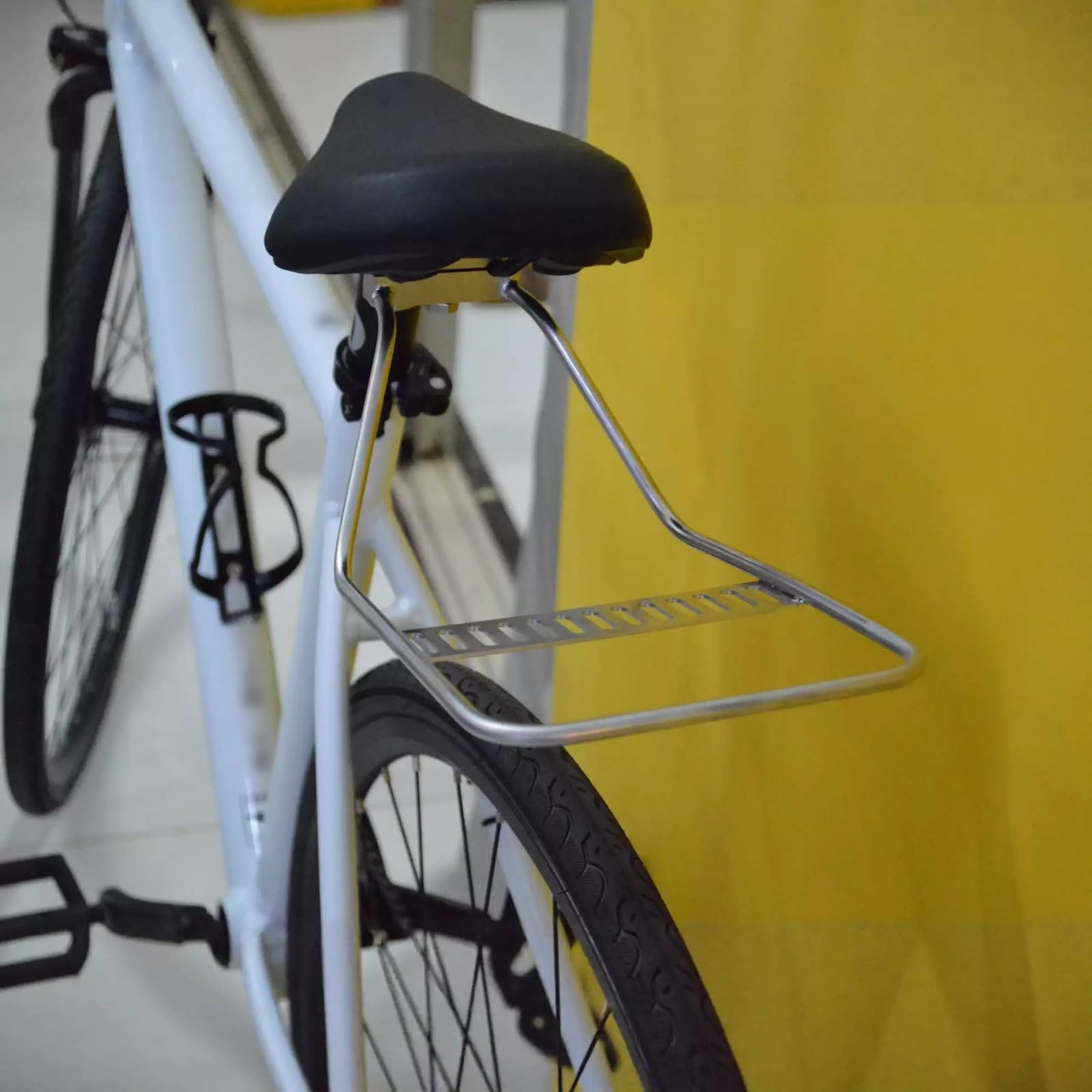 MERIGLARE Porte-Bagages Vélo Arrière INOX Selle Rail Porte Support Porte- Acier Inoxydable 304 Plateforme Stable pour Sacoche 5kg Adapté pour VTT Route Gravel Aventures Plein Air