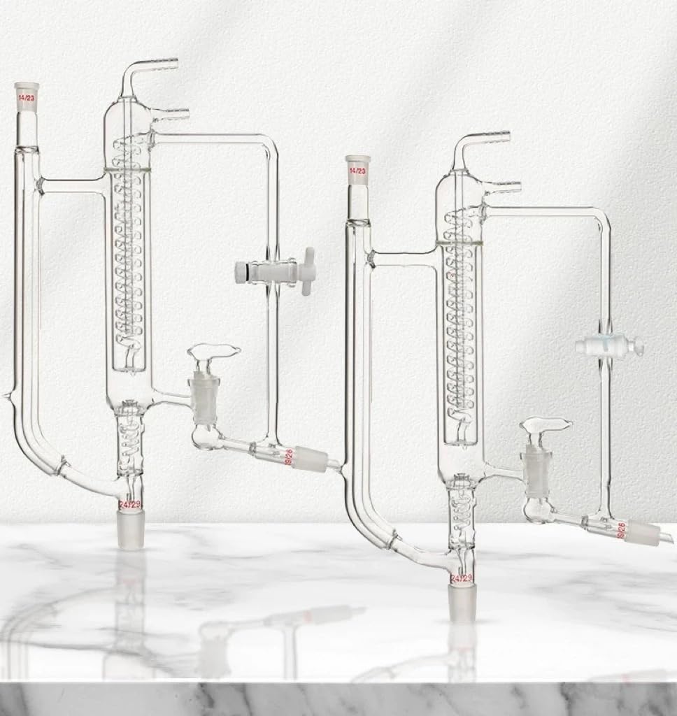 kolba laboratoryjna, Precyzyjny zawór przełączający ze szkła/PTFE do zamkniętej wieży głowicy destylacyjnej serpentynowej(PTFE Switch)