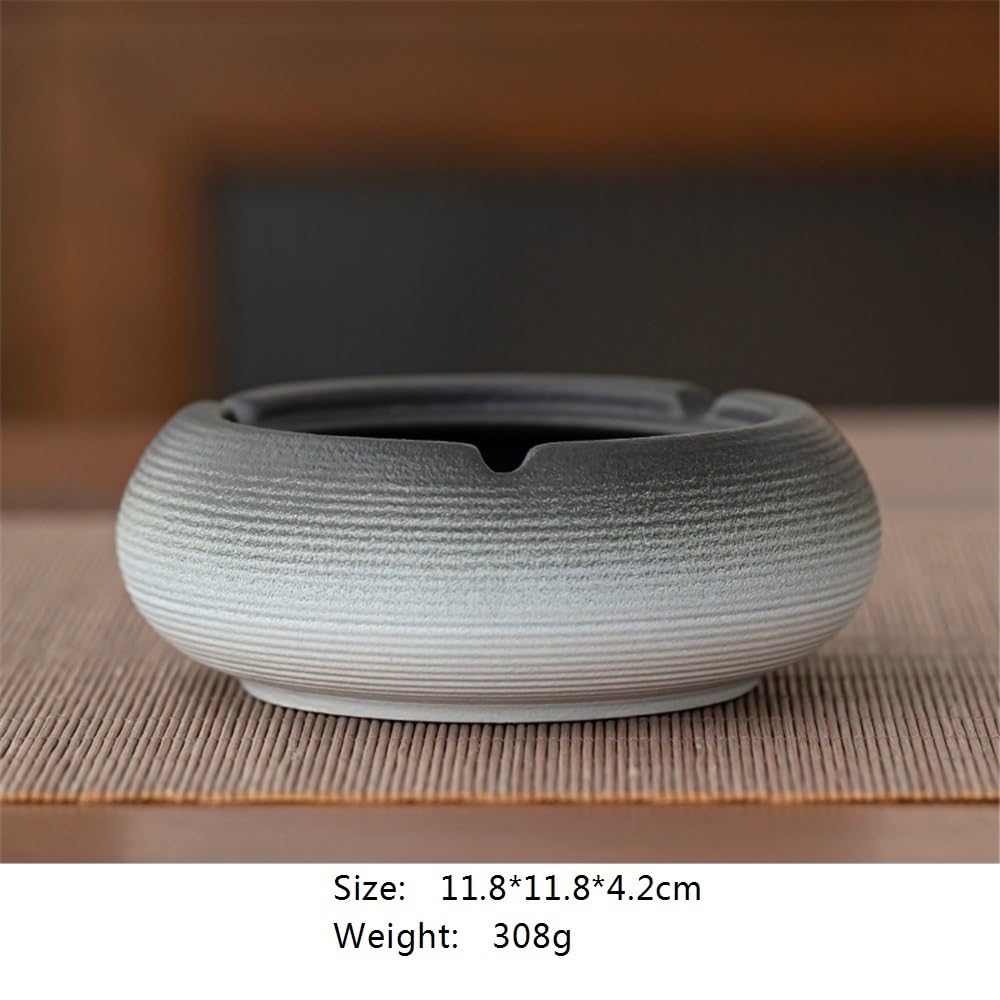 Posacenere da tavolo in ceramica con coperchio, adatto per soggiorno, camera da letto, scrivania o ufficio, facile da pulire, colore: nero