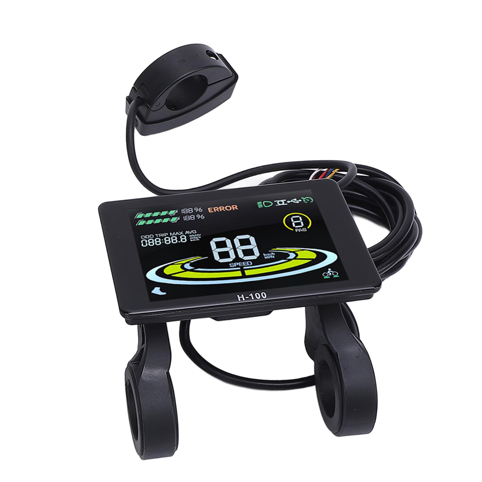 BuyWeek Kit de Contrôleur de Moteur Sans Balais, 36V 48V 350W 500W 20A 3 Modes Contrôleur d'Onde Sinusoidale avec Écran d'Affichage LCD Couleur H100 pour Vélo Électrique Trottinette Électrique
