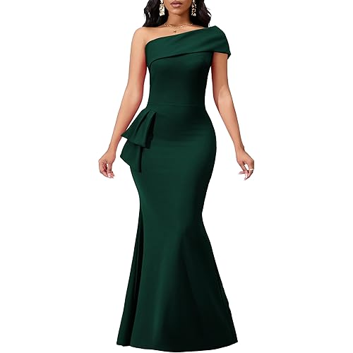 Formal Dresses for Women Cocktail Sexy Off Shoulder Floor Length Long Evening Party Dress with Zipper