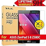 ASUS ZenPad S 8.0 Z580C Glass Screen Protector,( Z580CA)[2 Packs] AnoKe(0.3mm 9H) Tempered Film Shield Guard For Z580C Glass 2Pack