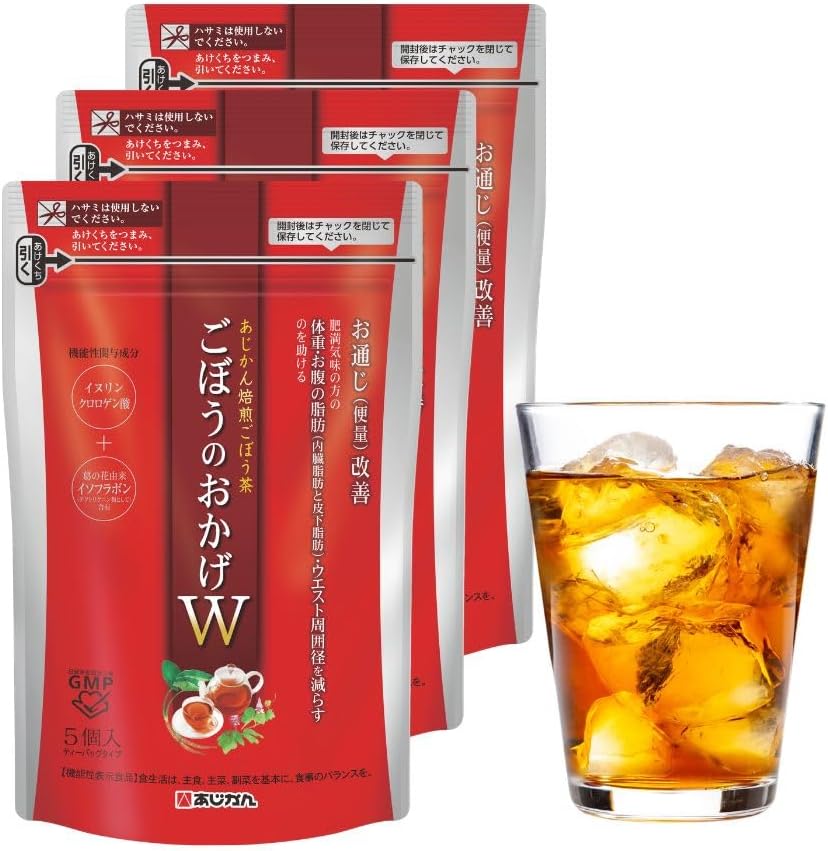- 【Official】Functionality Labeled Food Product Gobou no Oukagen W (Double) 5 pcs x 3 packs 15 pcs (300 mL per piece) Ajikan Gobou Tea Kudzu Flower Improved Bowel Movement Abdominal Fat Countermeasure