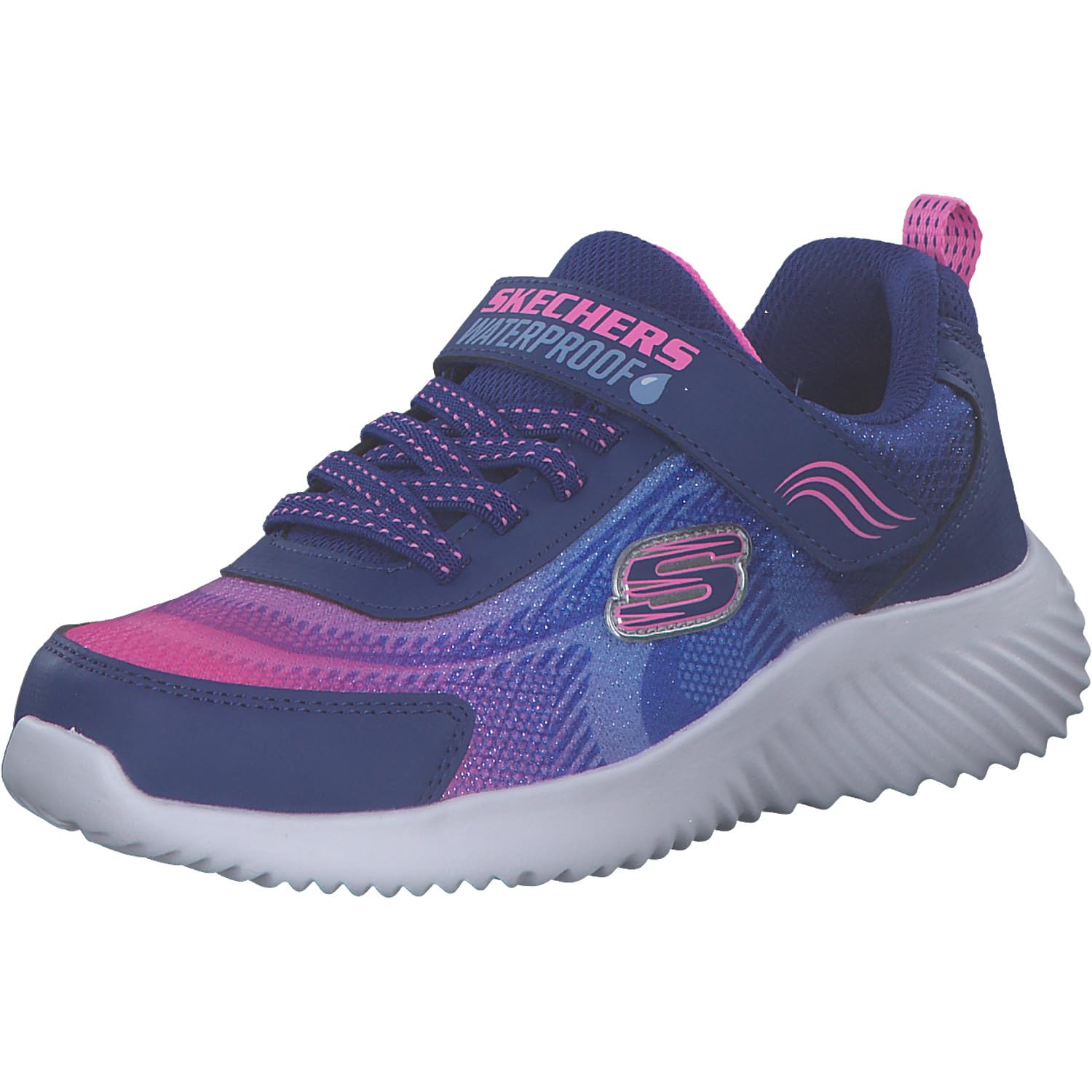 Skechers Girl's Bounder Hydra Cool Sneakers, Navy Synthetic/Multi Trim, 13 UK Child