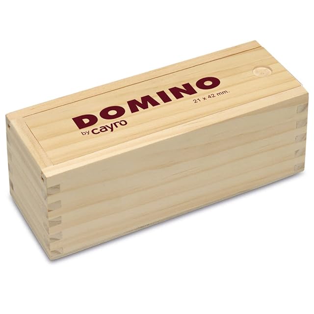 Cayro - Dominó - Caja Tradicional de Madera con Tapa Deslizante - Juego Clásico de Mesa
