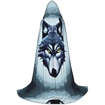 Fierce wolf head Printed Hooded Cape for Cosplay Party Costume