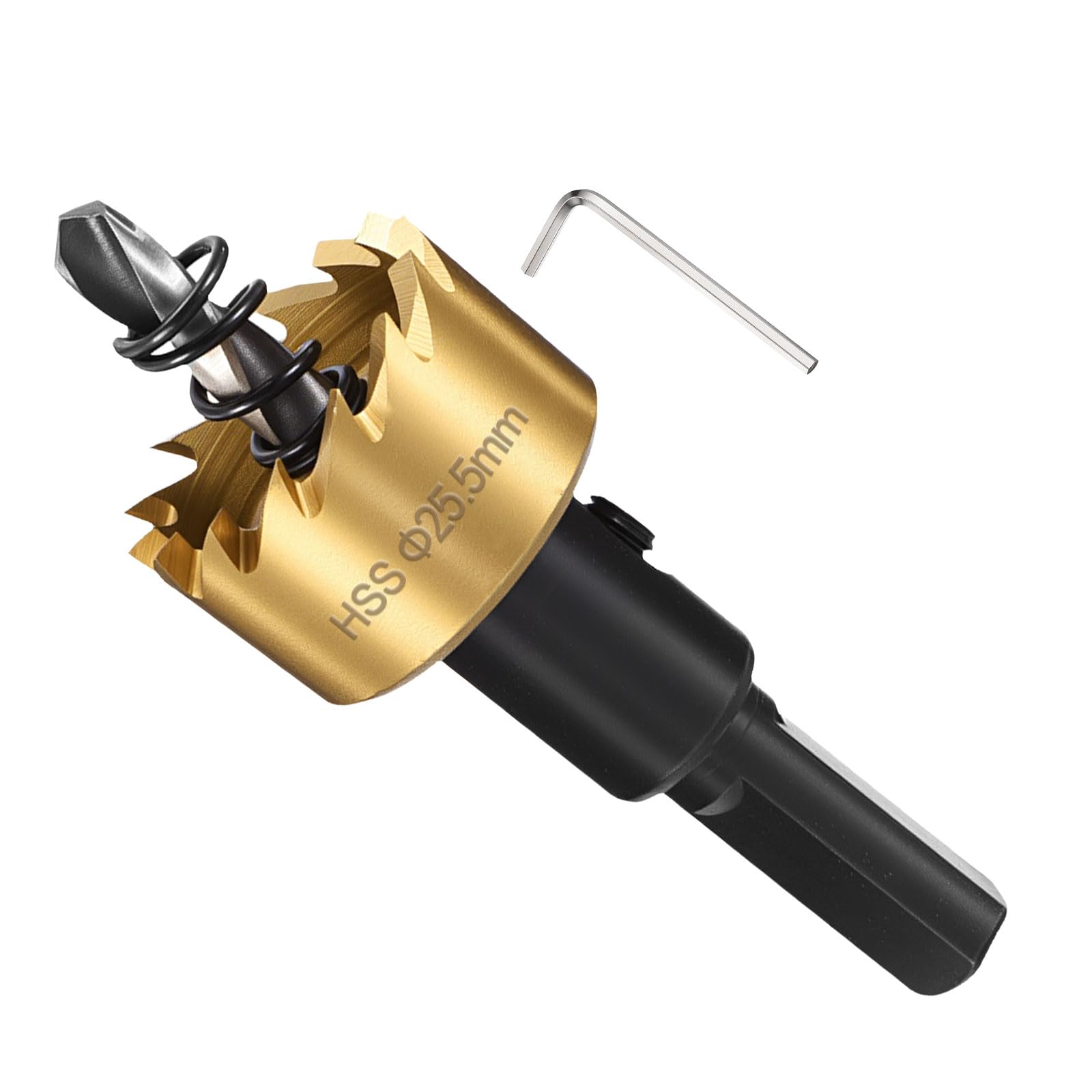 METALLIXITY Hole Saw 25.5mm (1"), 4241 High Speed Steel Hole Cutter with Center Drill Bit