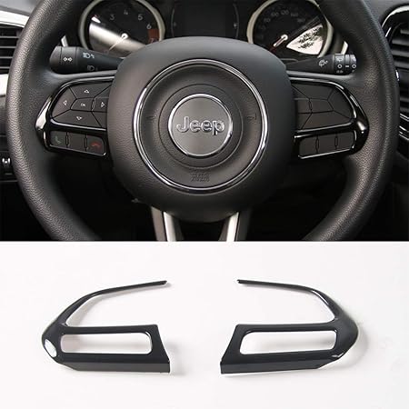 Amazon Hgcar ブラックハンドルボタン装飾カバー ジープコンパス用 17 2ピース ステアリング ハンドル 車 バイク Amazon Hgcar ブラックハンドルボタン装飾カバー ジープコンパス用 17 2ピース ステアリング ハンドル 車 バイク