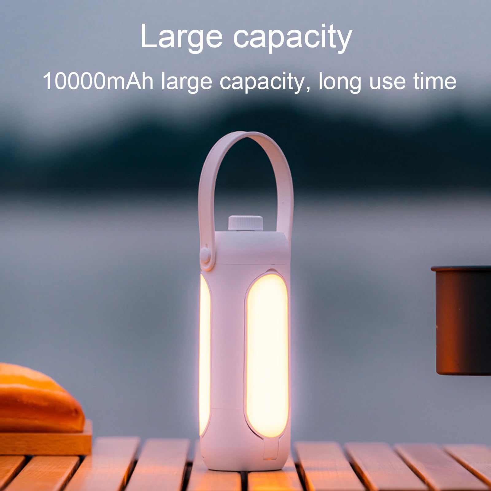 Lampe, abat-jour extensible, alimentation d'urgence, batterie 10 000 mAh, bouton de gradation sans fin