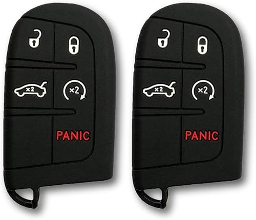 Autobase Funda de silicona para llavero para Jeep Grand Cherokee Renegade Compass Dodge Challenger Charger Dart Durango Journey Chrysler 200 300