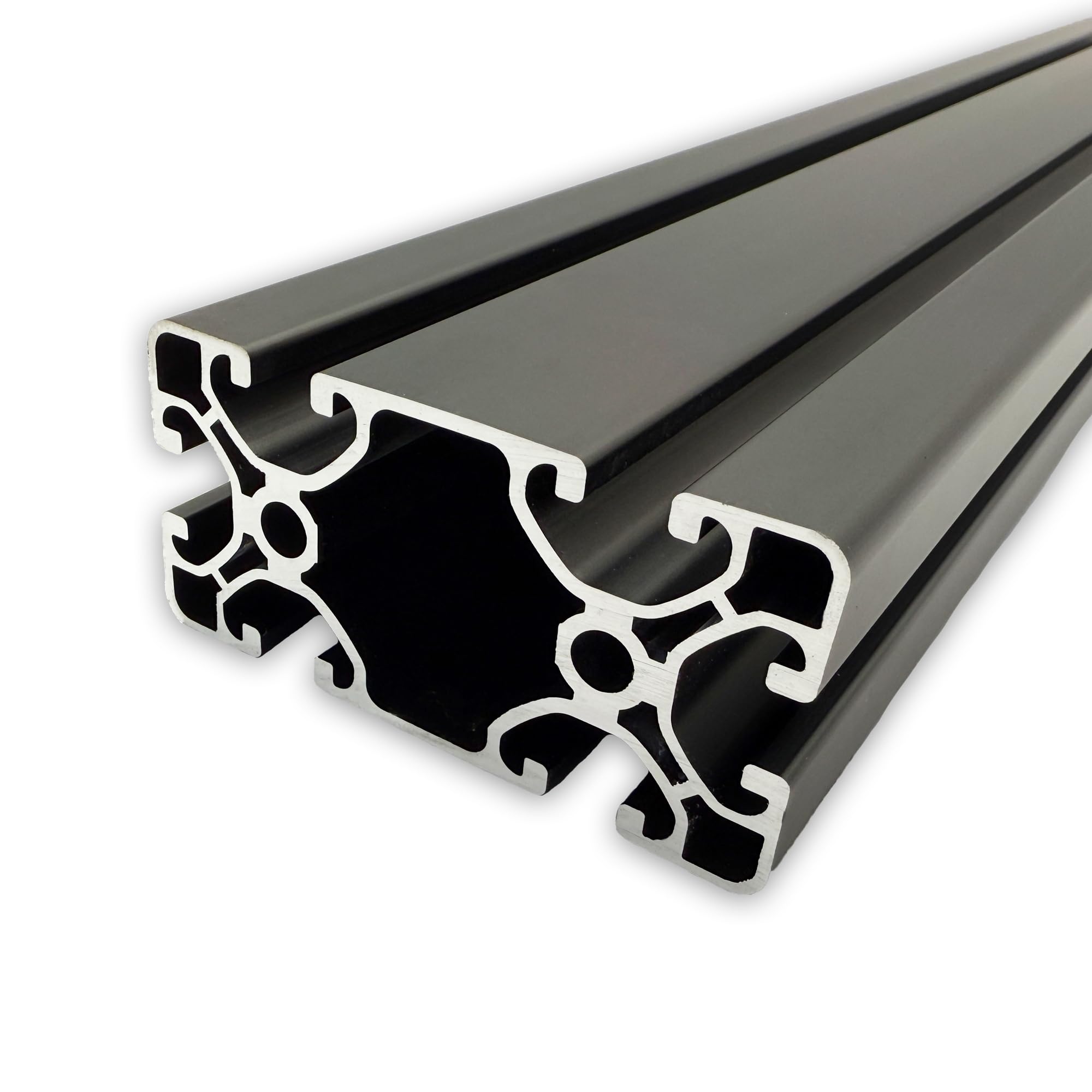Aluprofil 40x80 mm | Nut 8 | Länge: 1200 mm = 120 cm | schwarz eloxiert | Aluminium Profil | Nutenprofil | Aluprofil | Alu Profil | Ultraleicht | Montagesystem