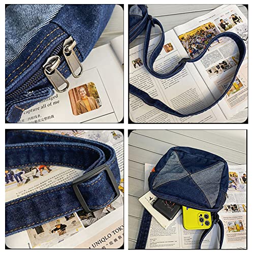Small Denim Crossbody Shoulder Bag for Women & Girls - Adjustable Strap, Cell Phone Compartment4