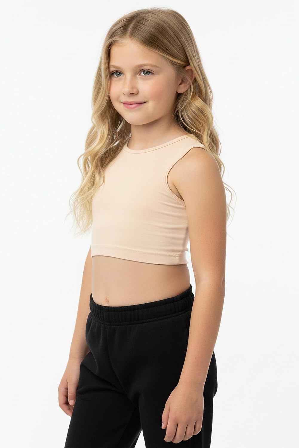 Kurve Premium Girls Seamless Supersoft Sleeveless Crop Tank Top - Stretchy Bra, UV UPF 50+ (Made in USA) - Image 6