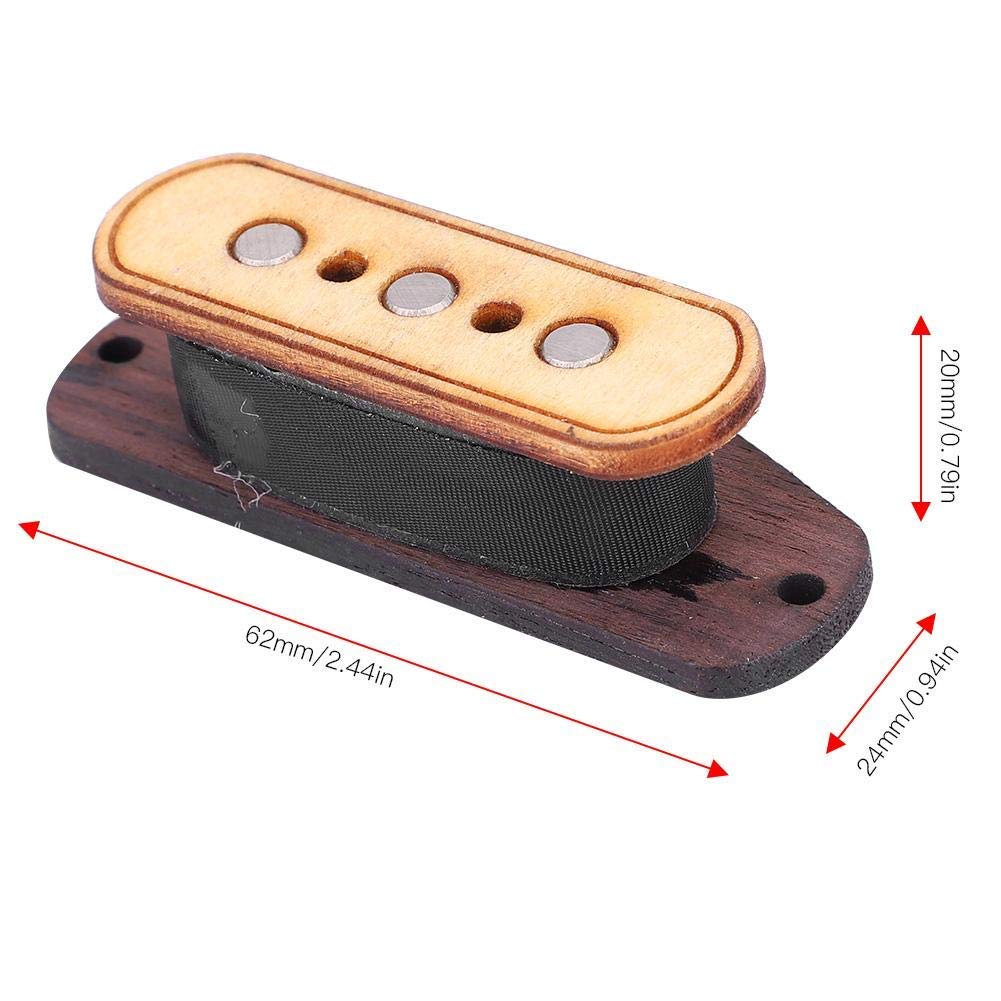 Alomejor Pastilla de Guitarra de 3 Cuerdas DIY Cigar Guitar Box Prewire Guitar PickupTransducer para reparación de Guitarra con Entrada Jack