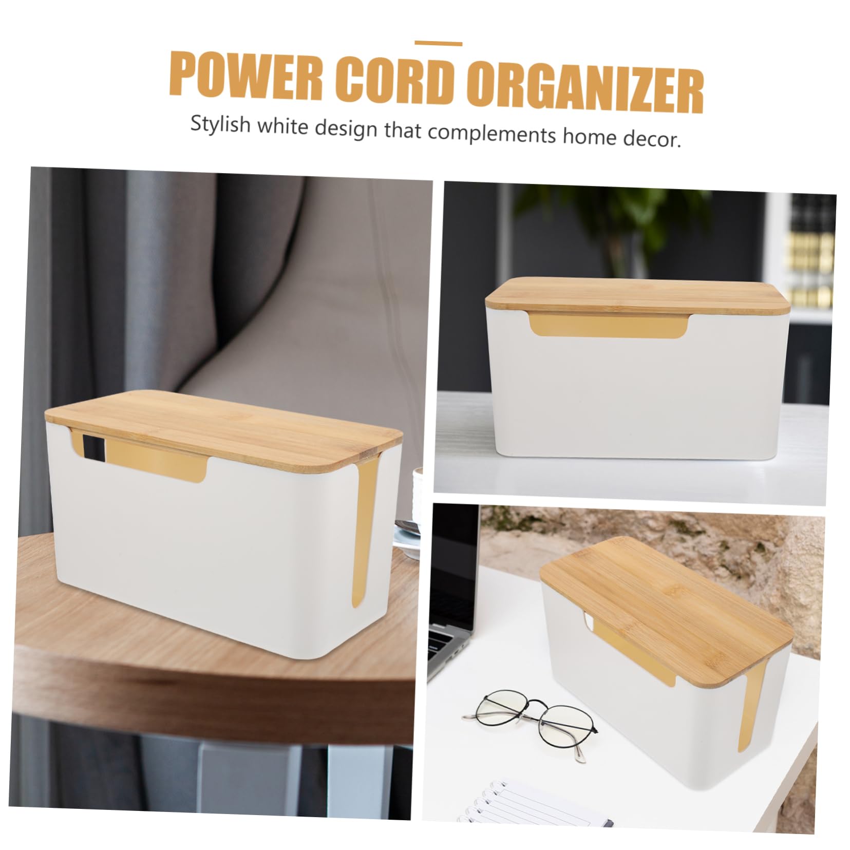 Homoyoyo 2stücke Kabelmanagementbox Kabelorganisator für Schreibtisch Organizer für Kabel Datenkabelbox Steckdosenleisten-Organizer Netzkabel-Organizer Kabelaufbewahrungsbox Platzsparend