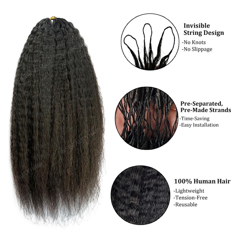 Feather Crochet Hair Kinky Straight Extensions - 16 inch