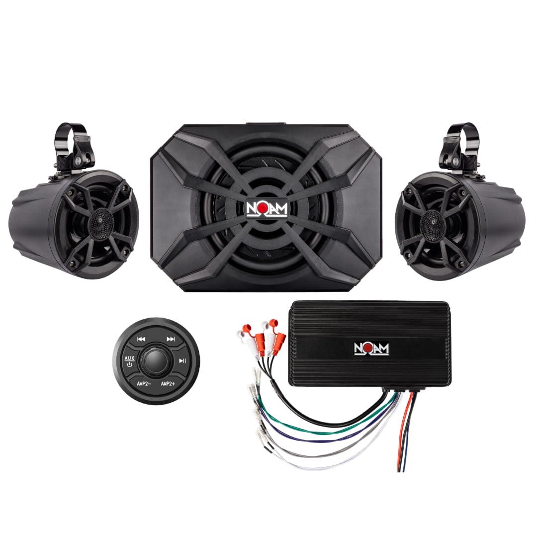 NOAM NUTV5-S V.2 - ATV/Golf Cart/UTV Waterproof Speakers Bluetooth 2.1 Marine Stereo System