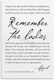 Abigail Adams Inspirational Quote Poster 2 Canvas Painting Wall Art Poster for Bedroom Living Room Decor 16x24inch(40x60cm) Unframe-style