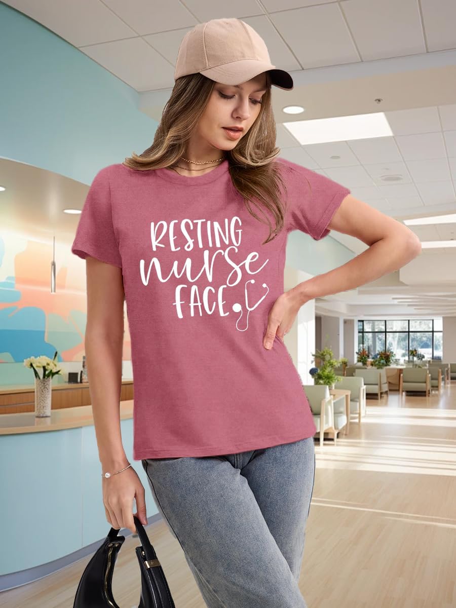 Womens Nurse Shirt School Nurse T-Shirt Nursing Life Tee Top - Image 4