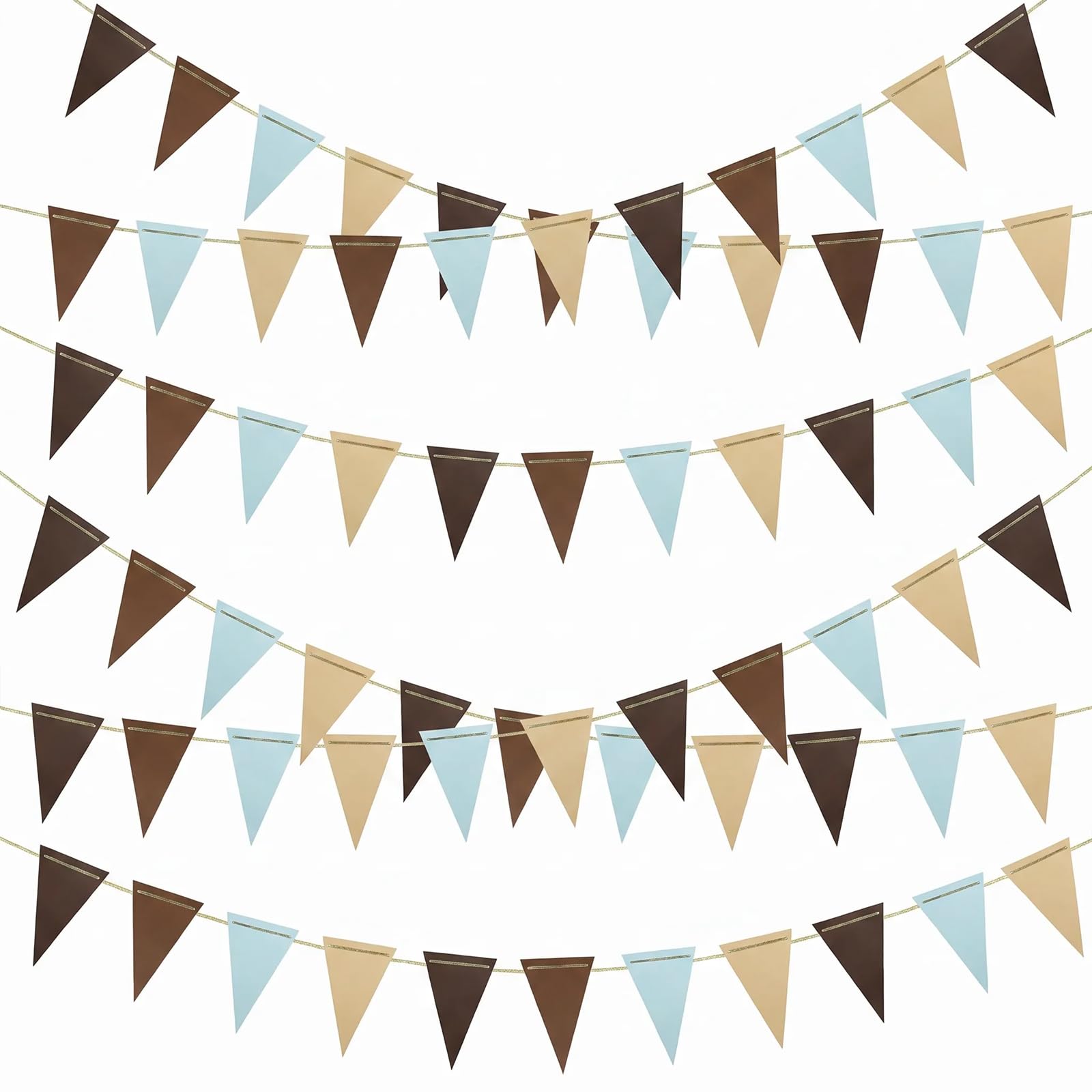 Huoflame 4 Stück 5M Wimpelkette - Boho Deko - Wiederverwendbare Geburtstag Girlande für Geburtstag Girlande Hochzeit Party Einschulung Kinderzimmer Outdoor