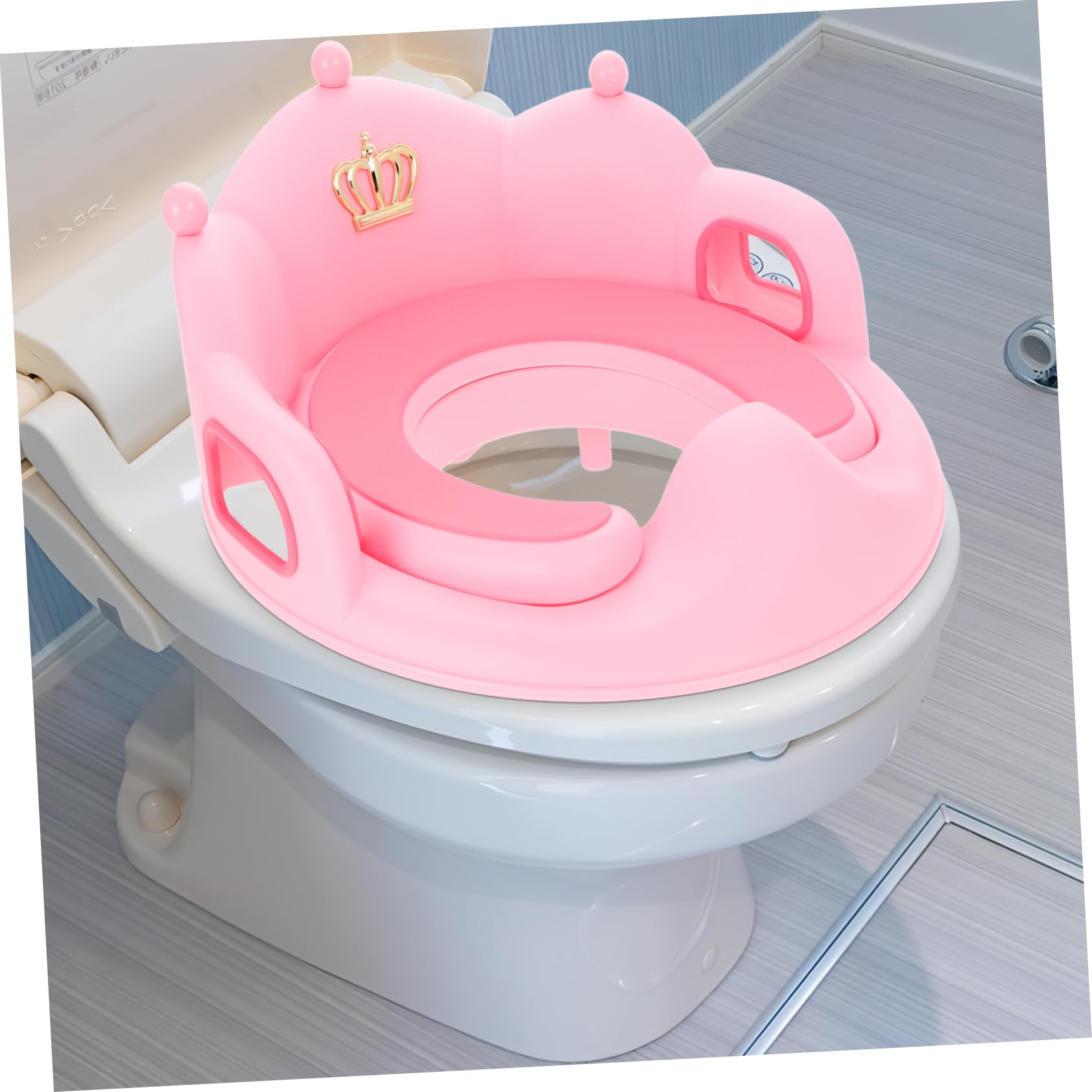Asiento de Inodoro para Entrenamiento Reductor para Bebés y Pequeños Adecuado para Inodoros de Casa con Asa de Apoyo Color Neutro