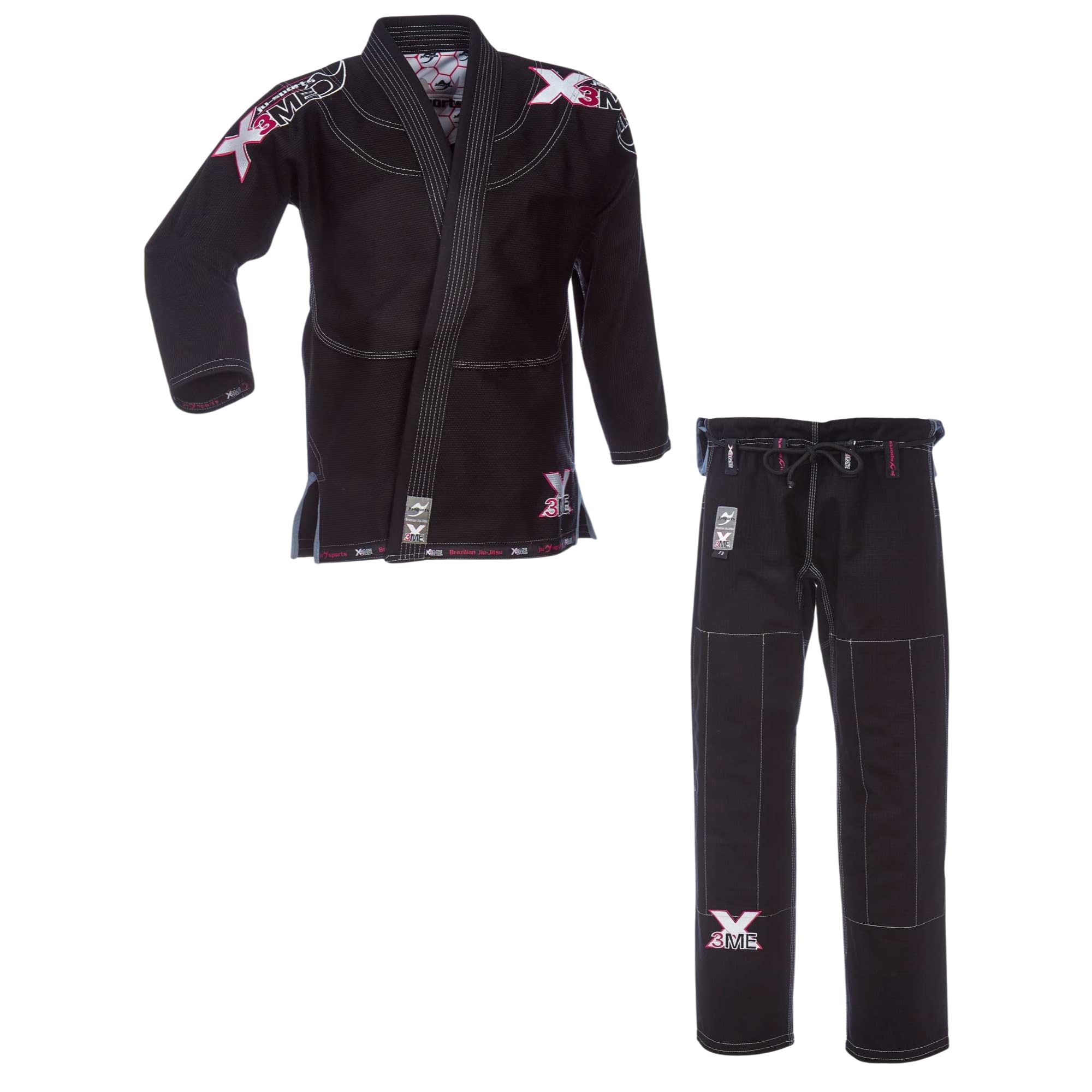 Ju-Sports BJJ Gi Damen EXTREME 2.0 schwarz/pink - Topmoderner Brazilian Jiu Jitsu Anzug flexibel & reißfest, 500g/qm Stoffgewicht, Herausragendes Tragegefühl