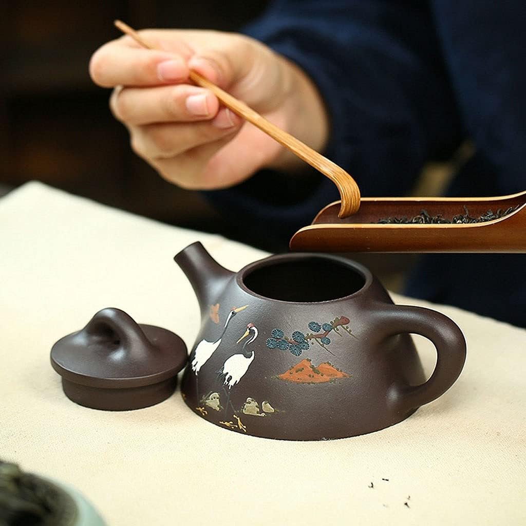 Teapot Zisha Teapot Yixing Traditional Purple Clay Pot Handmade Raw Ore Black Mud Engrave Painted Kung Fu Tea Set Home Kettle Pottery Teapot