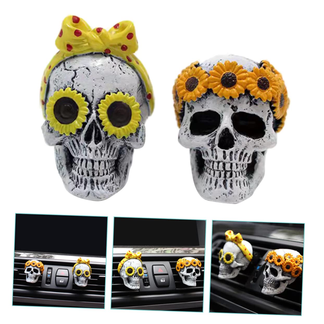 ULTECHNOVO 8stücke Auto Duftclip Skull Kreative Innenraumdekoration Für Langlebig Installieren Neutralisiert Schlechte Gerüche Sorgt Für Angenehme Frische Und Entspannt Beim Fahren