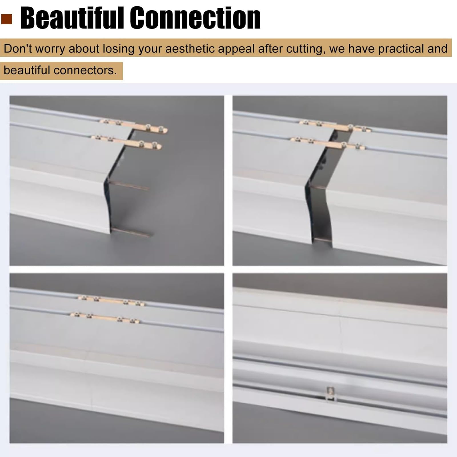 Système de rail de store enrouleur silencieux – Double rails en aluminium avec boîte à cantonnière de 1 m – Support mural pour chambre à coucher, lisse, facile à installer, design moderne
