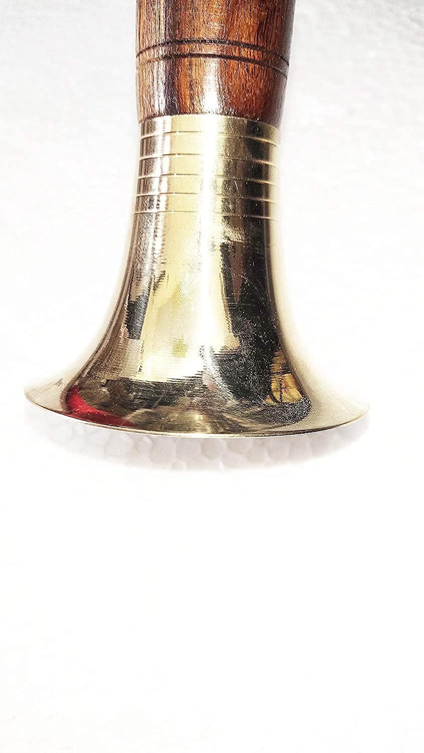 Sheesham naturale indiano tradizionale palissandro ottone Shell Shehnai/Shenai per principianti ed esperienze entrambi, confezione da 1 Shehnai (lunghezza - 45,7 cm)