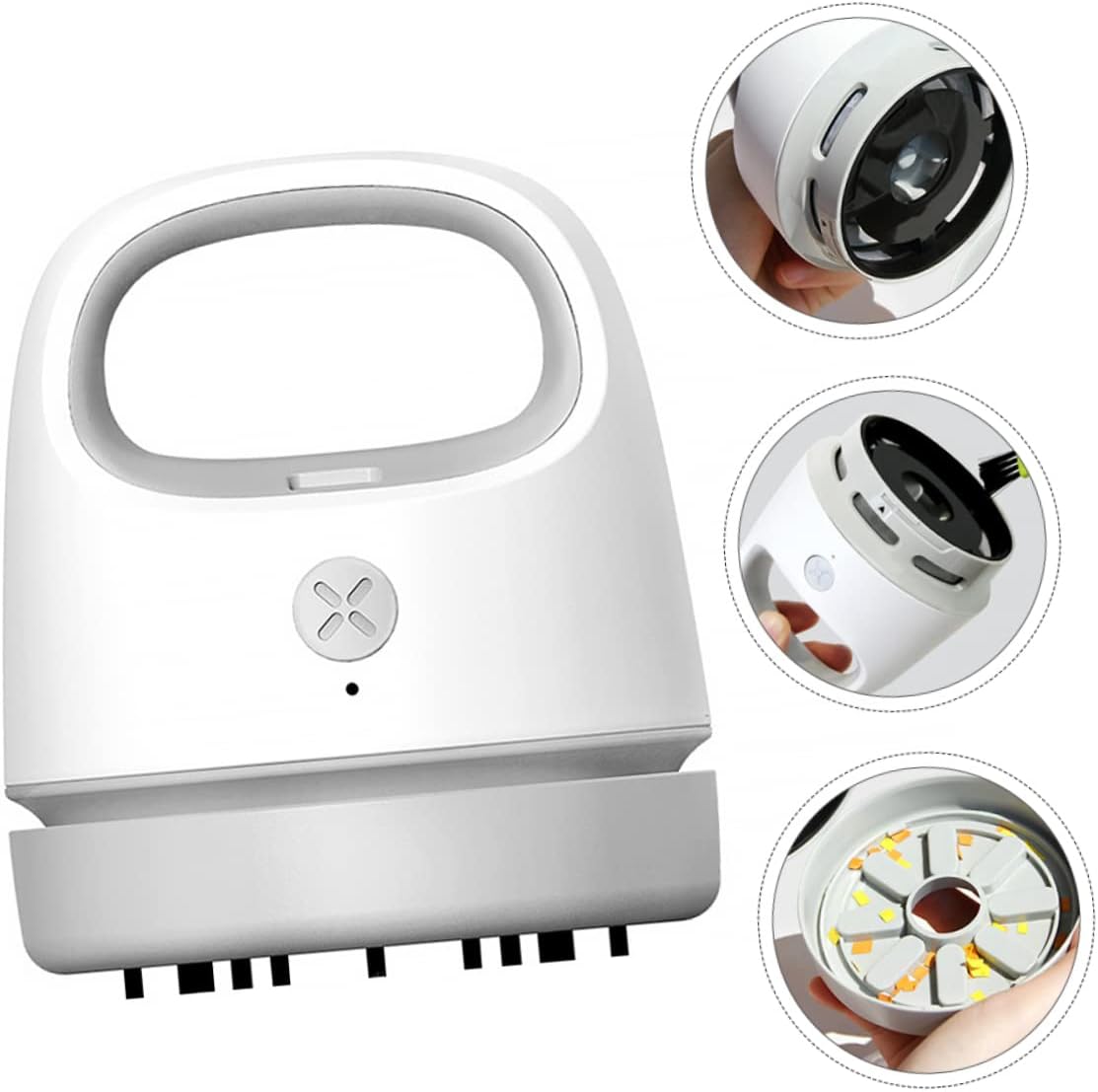 Cabilock Portable USB Charging Desktop Vacuum Cleaner Efficient Dust Collector for Crumbs Lint and Pet Hair Ergonomic Design Two Levels for Easy Cleaning Desks and Counters