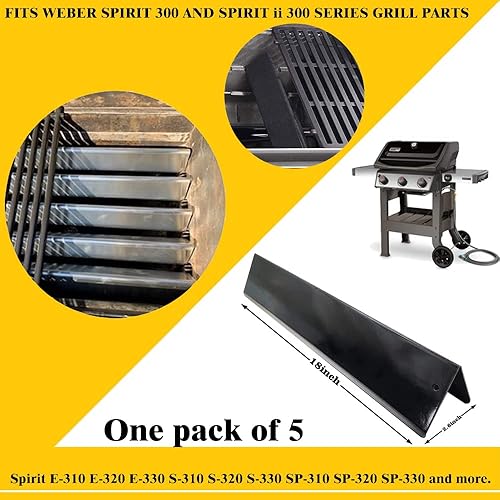 Miniatura 4 de HWGckct 69787 Quemador de parrilla de 18 pulgadas para parrillas de gas Weber Spirit 300 y Spirit II serie 300, Spirit E310 E320 S310 S320 E330 S330