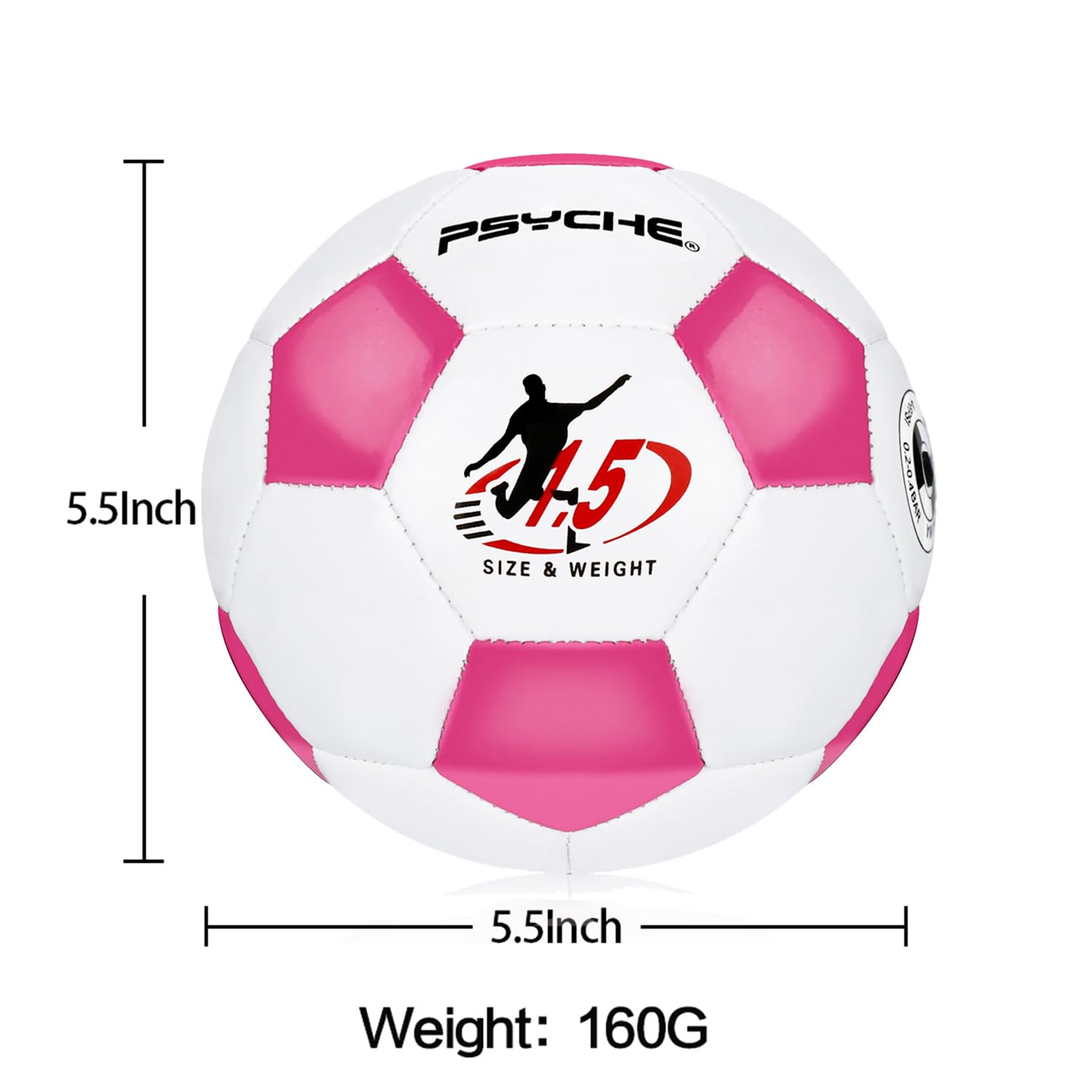 Mini pelota de fútbol para niños/niños pequeños, pelotas de fútbol de tamaño 1.5, pelotas de juguete para bebés para juegos en interiores y exteriores, suaves y ligeras (5.64 oz) 4