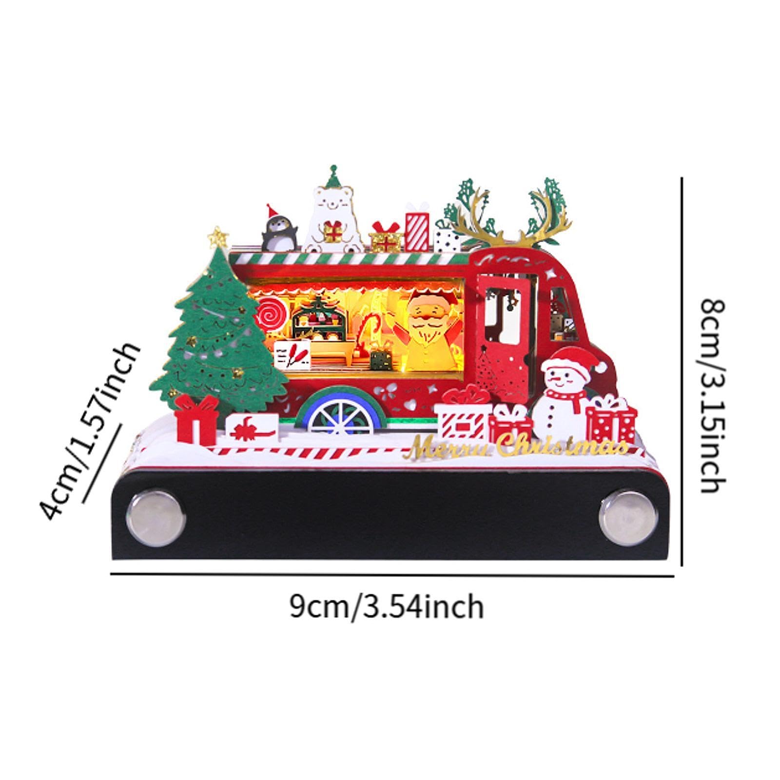 Tischkalender 2025 mit 3D Effekten, Dekoratives Kunstwerk für Die Schule, Weihnachts-foodtruck
