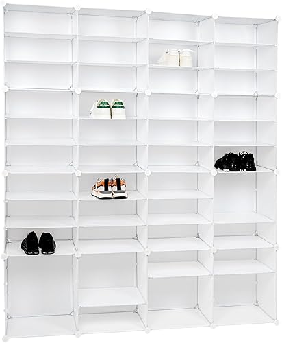 CHALIGHT Zapatero de 12 niveles, 92 pares de cajas de zapatos, organizador apilable para zapatos, gabinete, organizador de almacenamiento de