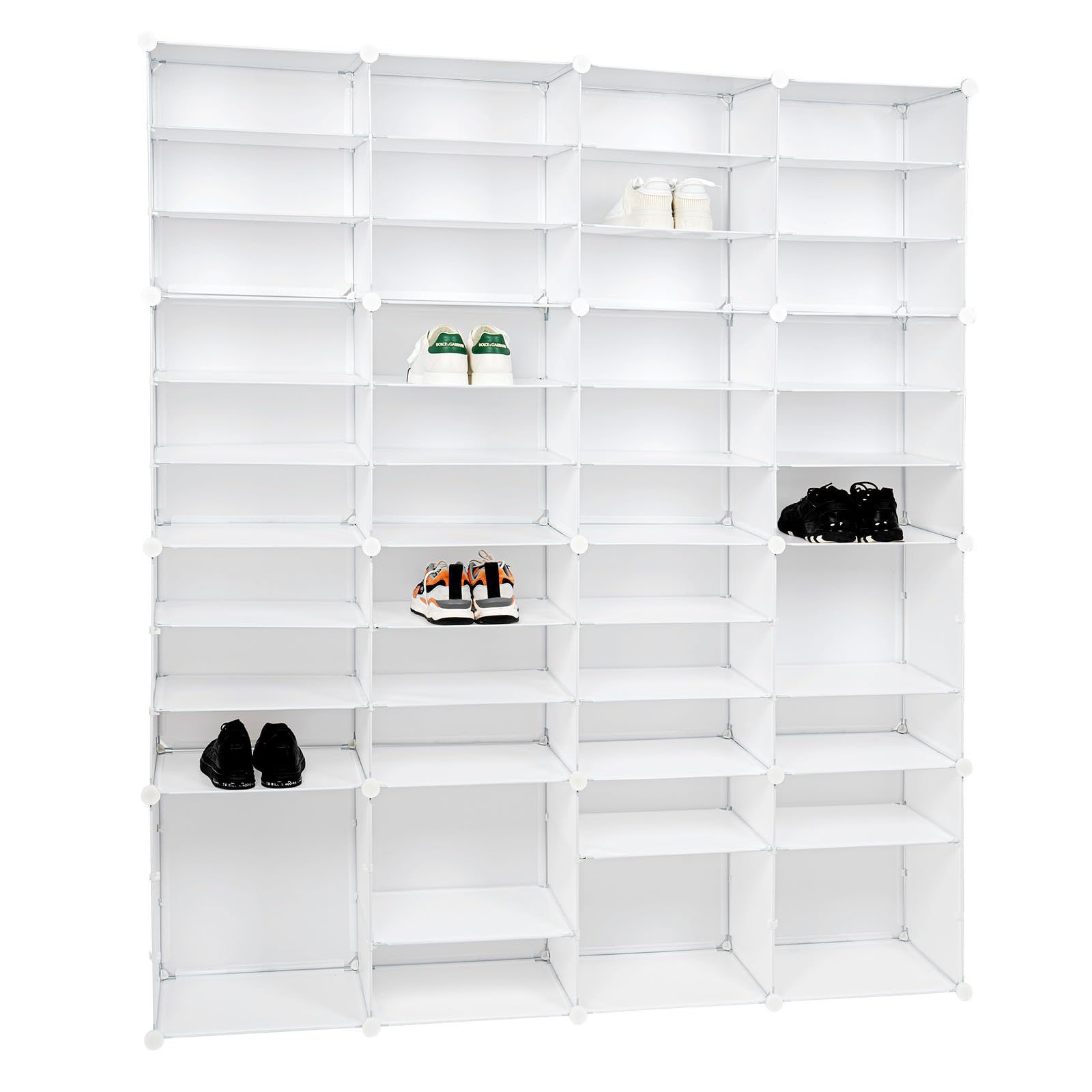 Shoe Rack Storage Organizer, Shoe Shelves 12 Tier Free Standing Shoes Cabinet Shelf Portable, White Closet Shoe Racks With Doors Expandable Stackable, Ideal Choice for Entryway, Hallway (96 Pairs)