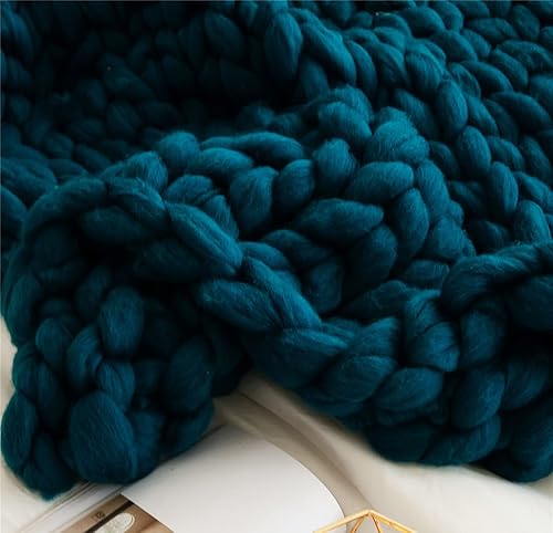 Miniatura 4 de XWCG Manta de punto grueso hecha a mano, suave, acogedora y cálida, manta de punto de lana gruesa para sofá, manta de moda para sofá, manta de yoga,