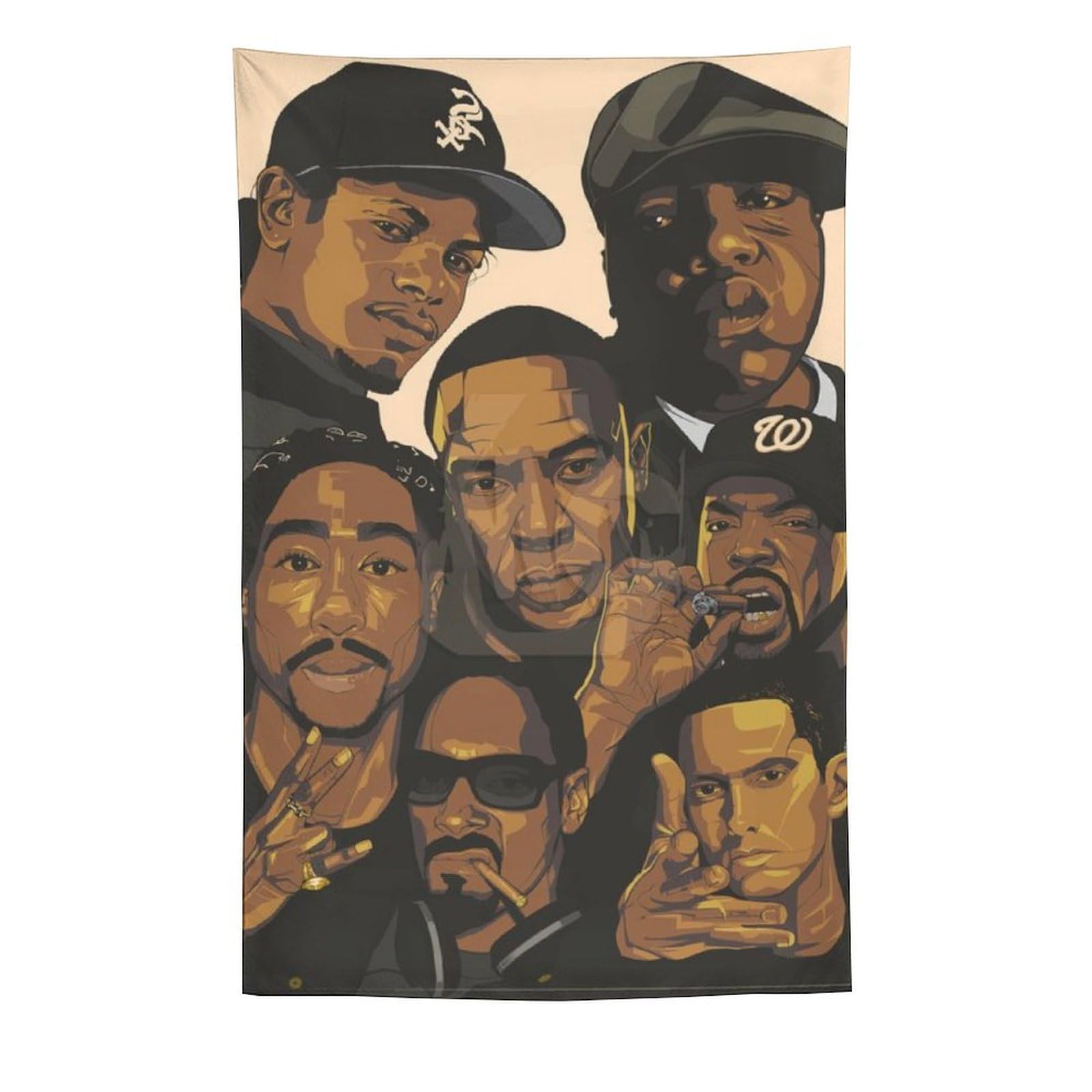 Poster con stampa artistica da parete, motivo: cantante rap, hip hop, tutte le stelle, 152,4 x 228,6 cm