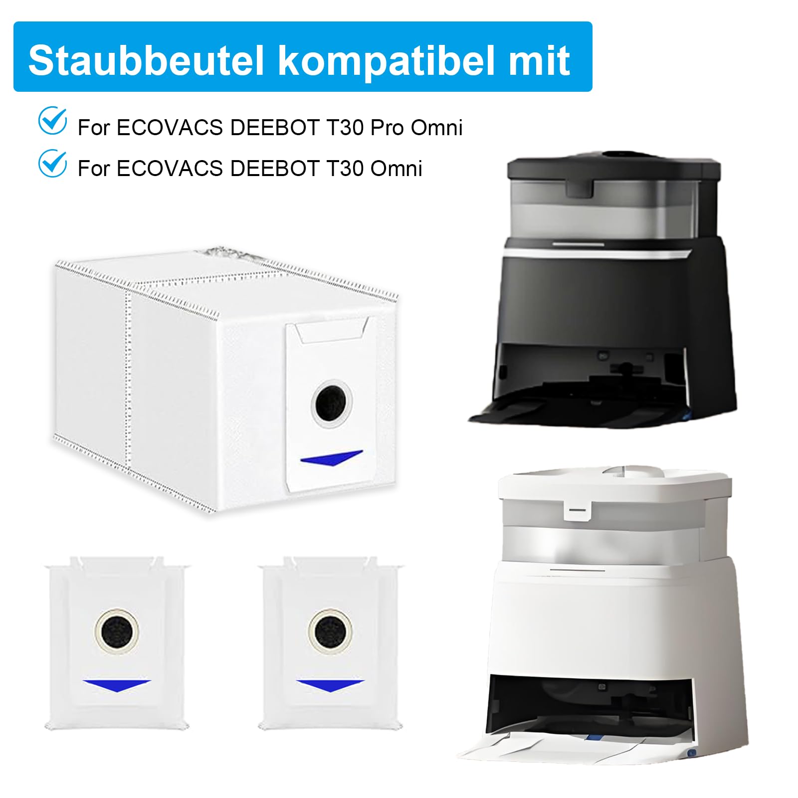 12 Stück Staubbeutel Für Ecovacs Deebot T30 PRO Omni - 3L Kapazität Ersatzbeutel