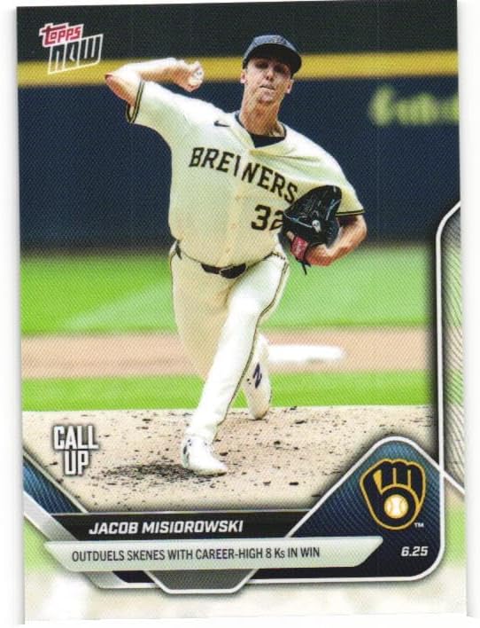 JACOB MISIOROWSKI 2025 Topps Now Call Up #349 Rookie Baseball Card RC Milwaukee Brewers