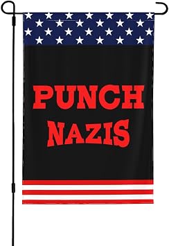 علم حديقة احتجاج الكراهية المناهض للفاشية Punch Na-Zis 28x40 أعلام جانبية مزدوجة لافتة لافتة ساحة بدون سارية علم