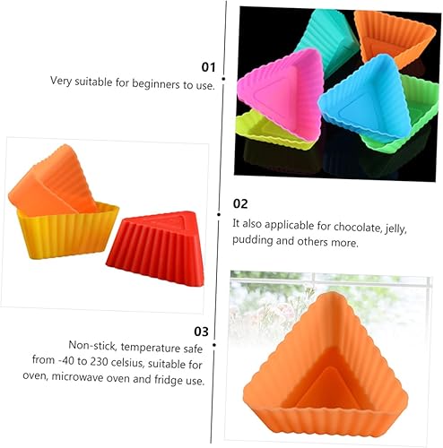 Miniatura 2 de Moldes de silicona para magdalenas triangulares, mini velas, molde de silicona para tartas, mini moldes para tartas, magdalenas con chispas de