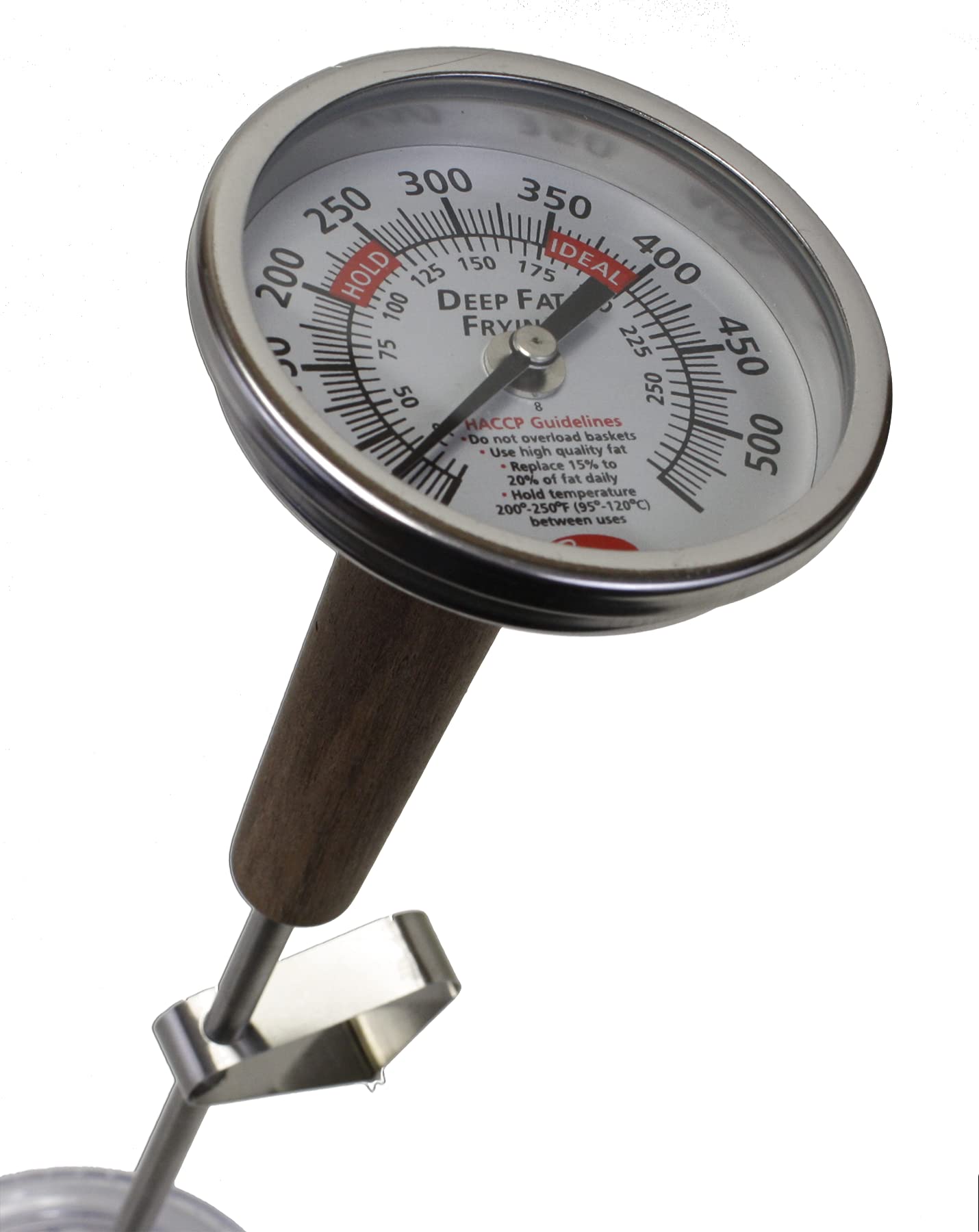 Cooper Atkins 3270-05-5 Termómetro bimetálico de acero inoxidable para freír profundamente, rango de temperatura de 50 a 550 grados F