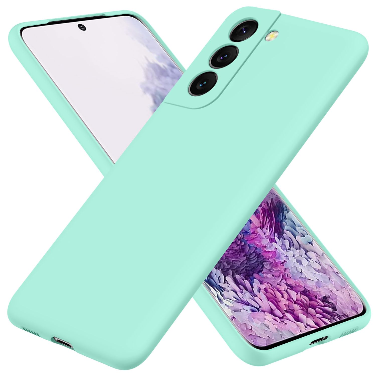 AYSZNBLA for Samsung Galaxy S21 FE Case,Liquid Silicone Gel Rubber Phone Case,Non-Yellowing Shockproof Phone Bumper Cover,Multi-Color Phone Case,