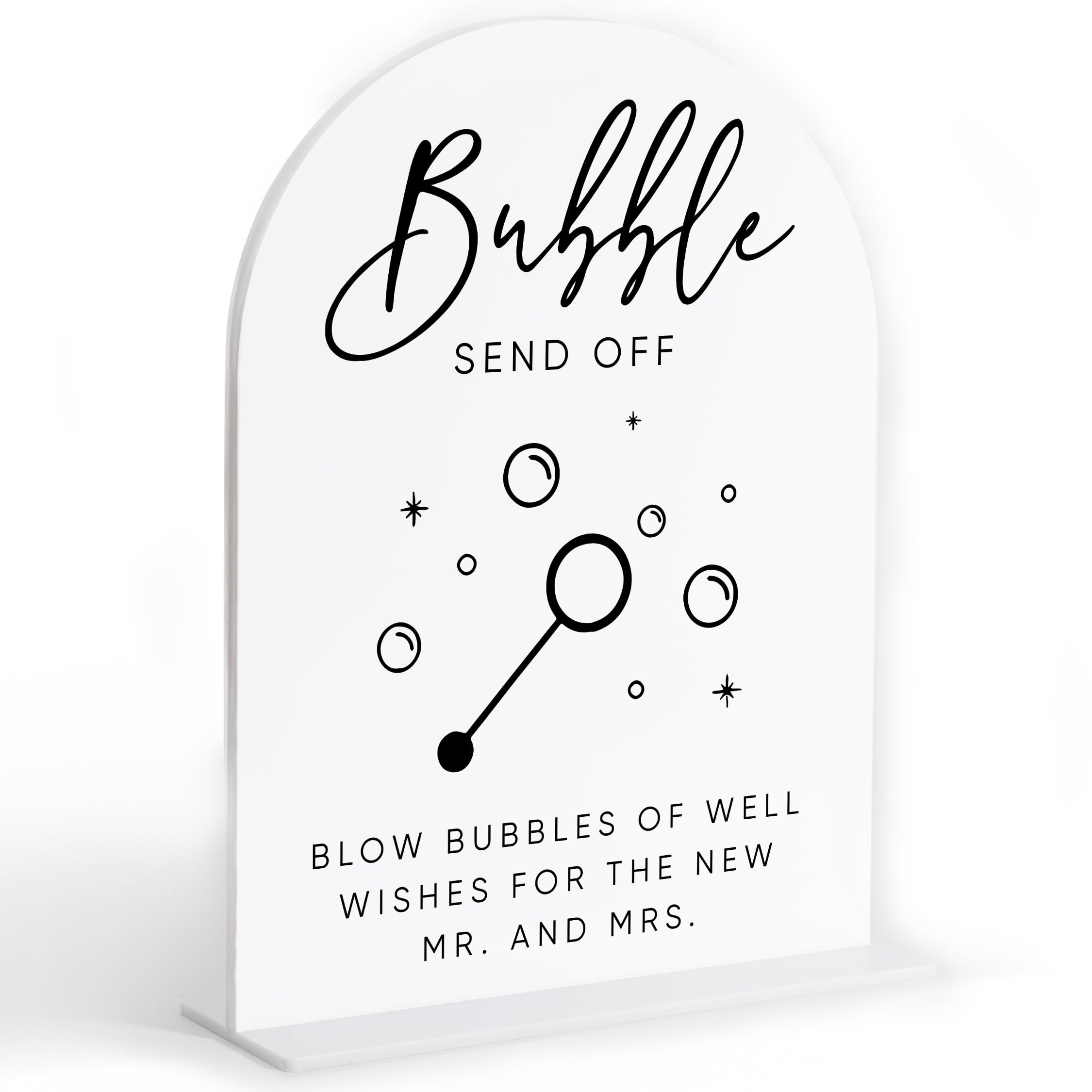 Bubble Send Off Sign for Wedding, White Arch Acrylic Sign, Wedding Reception Decorations, Bridal Shower Decor, Engagement Party Decor, Centerpiece Table Decorations Party for Bride and Groom-20 โ image 1