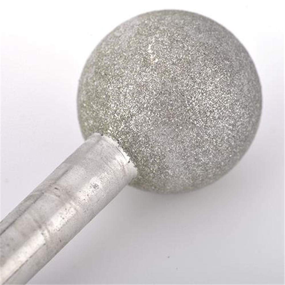 3 / 6mm sferico gambo durevole Diamante Diamante testa per giada, metallo, lega, macchinari, pietra, stampi rettifica e lucidatura-6x12mm.