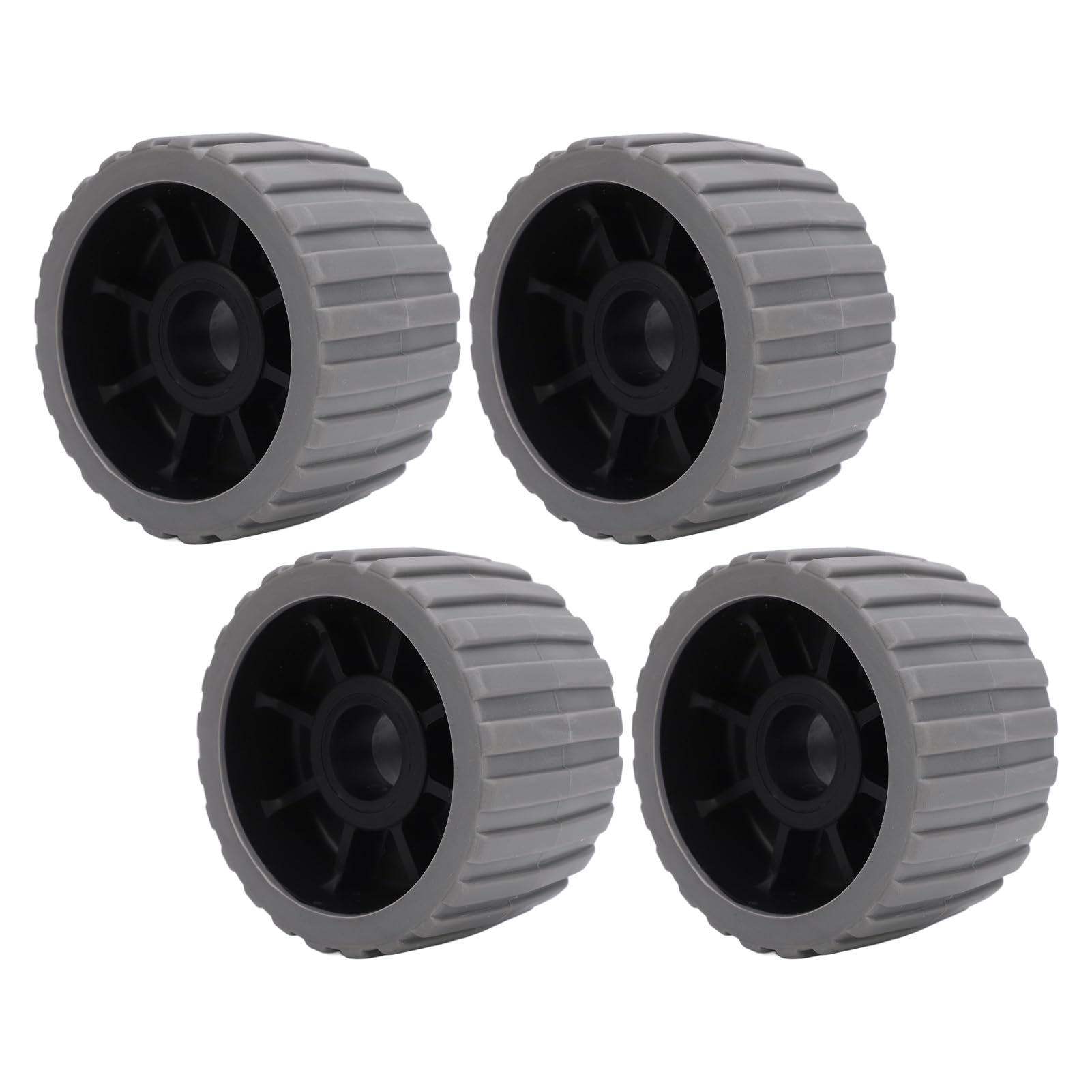 Żebrowany, Odporny na Wysokie Temperatury Wałek Uchylny z Tworzywa Sztucznego do Przyczep do łodzi 125 Mm X 73 Mm X 30 do zastosowań Morskich, Jachtów, 4 szt. (Szary)