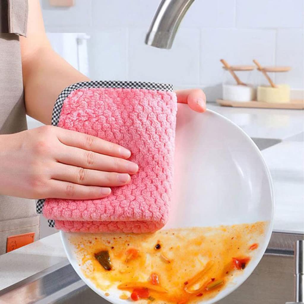 szt. Ręczniki kuchenne ściereczki do naczyń nieprzywierająca ściereczka do czyszczenia stołu olejowego chłonna podkładka do szorowania szmaty kuchenne (D 25 * 25cm)